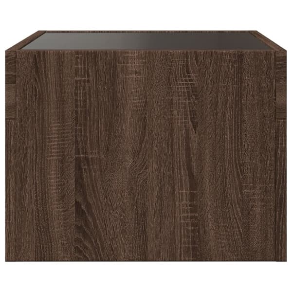 vidaXL Soffbord med Infinity LEDs brun ek 40x40x30 cm