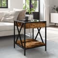 Miniatyrbillede 5 af 11: vidaXL sofabord med Infinity LED-lys 40x40x49 cm røget egetræsfarve
