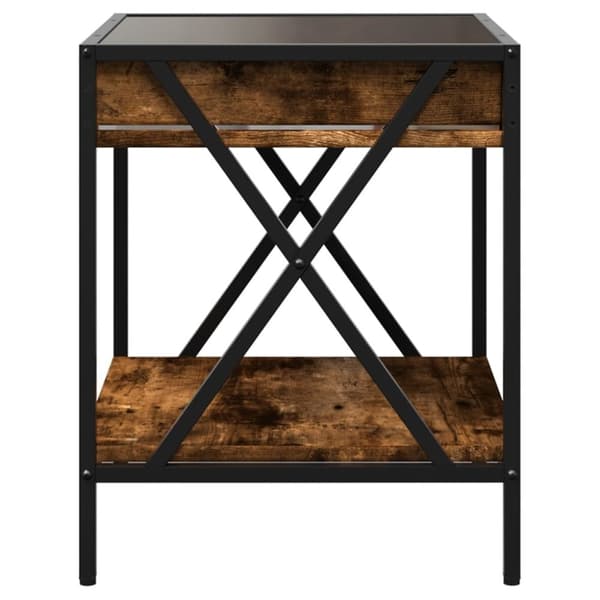 vidaXL sofabord med Infinity LED-lys 40x40x49 cm røget egetræsfarve