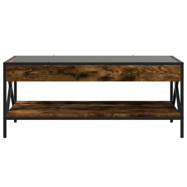 vidaXL sofabord med Infinity LED-lys 90x50x38 cm røget egetræsfarve