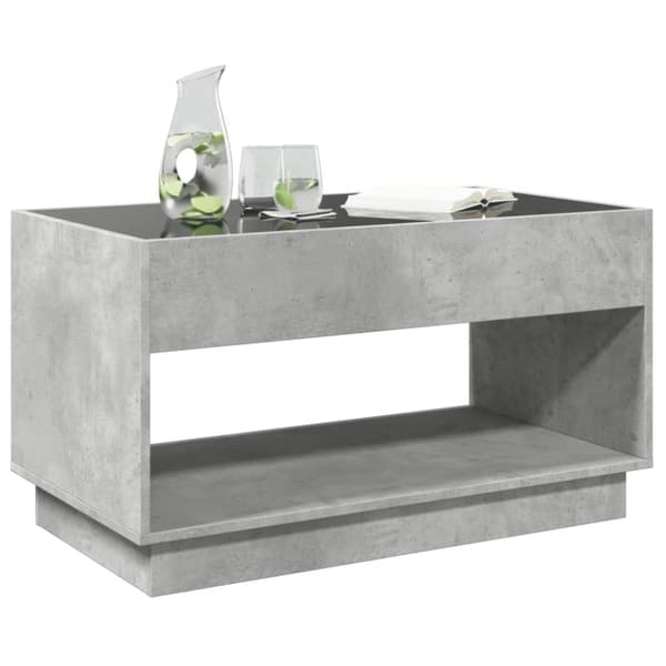 vidaXL sofabord med Infinity LED-lys 90x50x50 cm betongrå