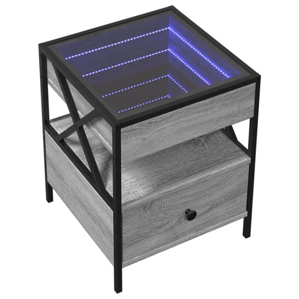 vidaXL Salongbord med Infinity LED grå sonoma 40x40x51 cm