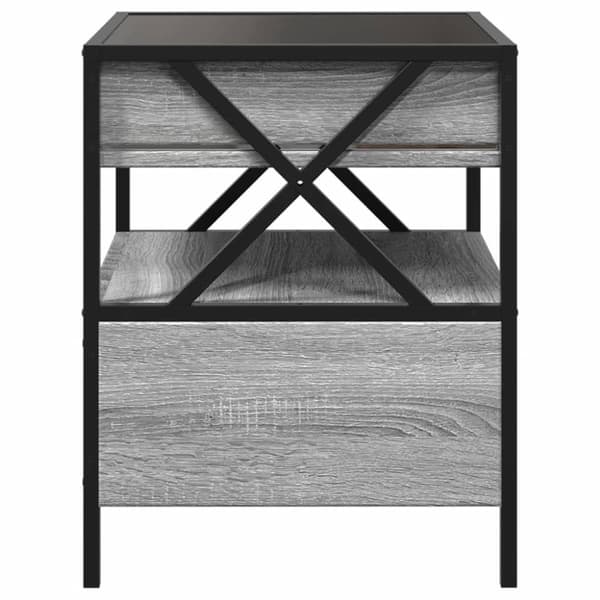 vidaXL Salongbord med Infinity LED grå sonoma 40x40x51 cm