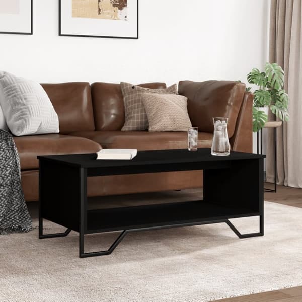 vidaXL Salongbord svart 100x51x40 cm konstruert tre
