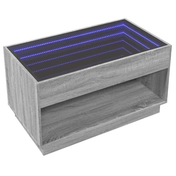 vidaXL Salongbord med Infinity LED grå sonoma 90x50x50 cm