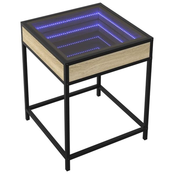 vidaXL Soffbord med Infinity LEDs sonoma-ek 40x40x51 cm
