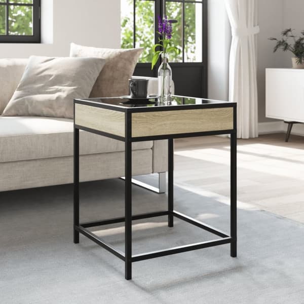 vidaXL Soffbord med Infinity LEDs sonoma-ek 40x40x51 cm