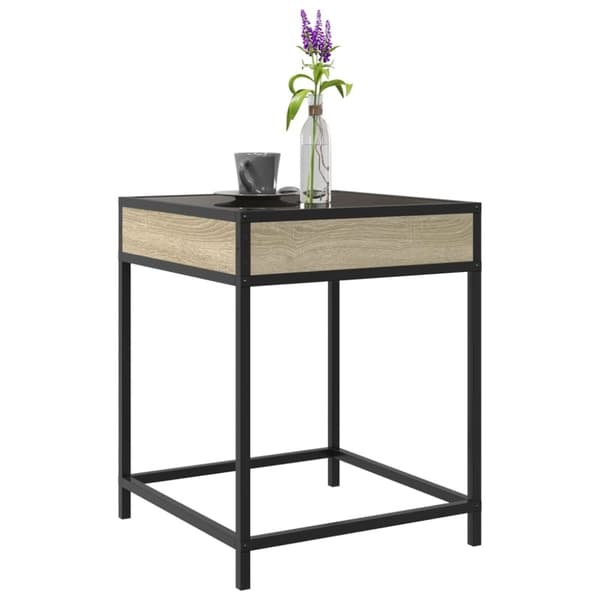vidaXL Soffbord med Infinity LEDs sonoma-ek 40x40x51 cm