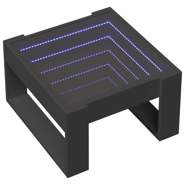 vidaXL Salongbord med Infinity LED svart 50x53x30 cm