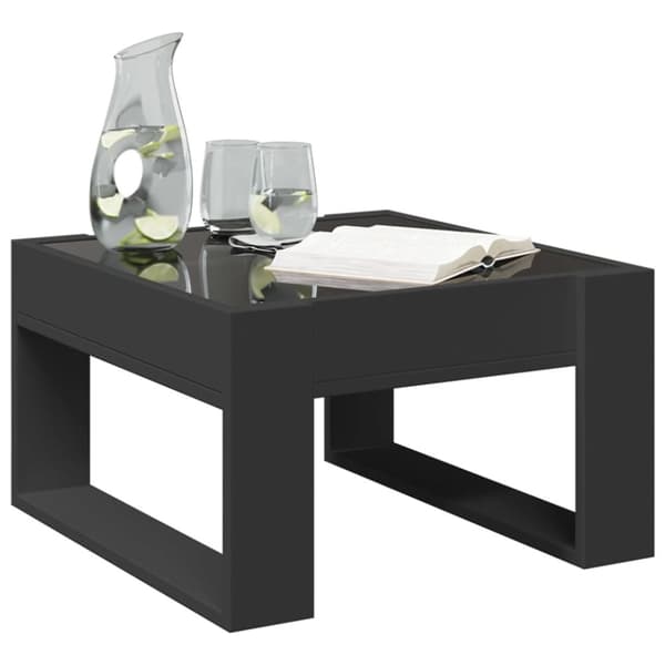 vidaXL Salongbord med Infinity LED svart 50x53x30 cm