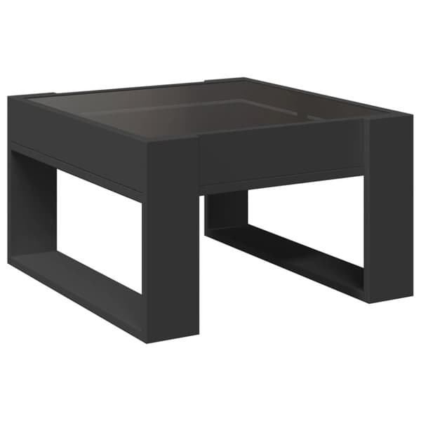 vidaXL Salongbord med Infinity LED svart 50x53x30 cm