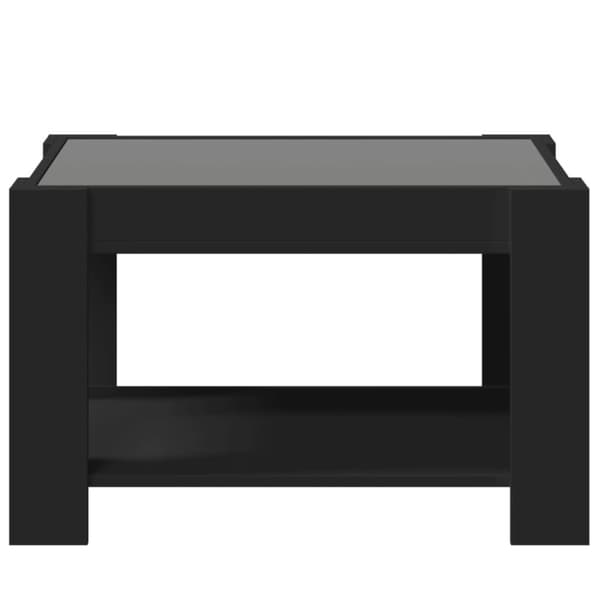 vidaXL Salongbord med LED svart 73x53x45 cm konstruert tre