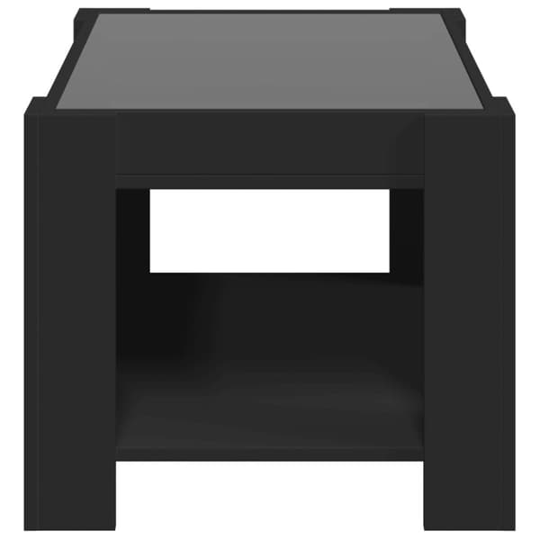 vidaXL Salongbord med LED svart 73x53x45 cm konstruert tre
