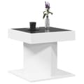 Miniatyrbillede 6 af 11: vidaXL sofabord med LED-lys 50x50x45 cm konstrueret træ hvid