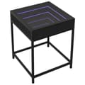Miniatyrbillede 4 af 11: vidaXL sofabord med Infinity LED-lys 40x40x51 cm sort