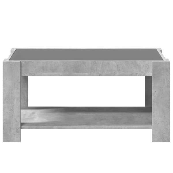 vidaXL sofabord med LED-lys 93x53x45 cm konstrueret træ betongrå