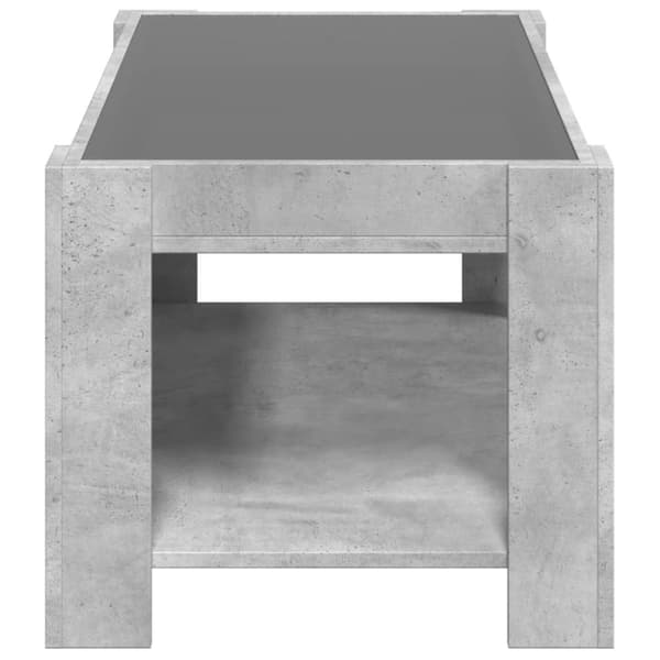 vidaXL sofabord med LED-lys 93x53x45 cm konstrueret træ betongrå