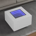 Pikkukuva 2 / 11: vidaXL Sohvapöytä LED-valoilla valkoinen 60x60x40 cm lastulevy