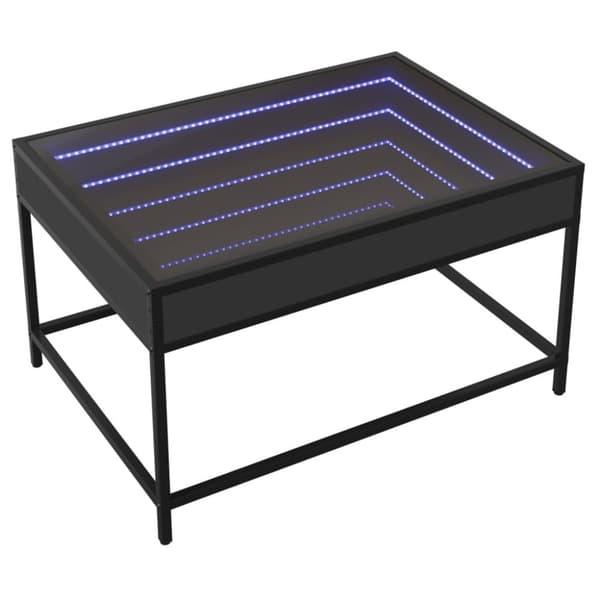 vidaXL sofabord med Infinity LED-lys 70x50x41 cm sort