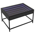 Miniatyrbillede 4 af 11: vidaXL sofabord med Infinity LED-lys 70x50x41 cm sort