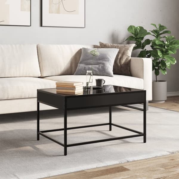 vidaXL sofabord med Infinity LED-lys 70x50x41 cm sort