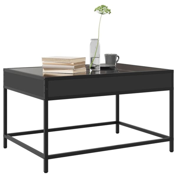 vidaXL sofabord med Infinity LED-lys 70x50x41 cm sort