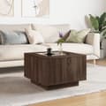 Miniatyrbillede 5 af 11: vidaXL sofabord med LED-lys 60x60x40 cm konstrueret træ brunt eg