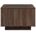 Miniatyrbillede 8 af 11: vidaXL sofabord med LED-lys 60x60x40 cm konstrueret træ brunt eg