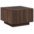 Miniatyrbillede 9 af 11: vidaXL sofabord med LED-lys 60x60x40 cm konstrueret træ brunt eg