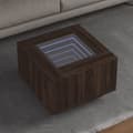 Miniatyrbillede 2 af 11: vidaXL sofabord med LED-lys 60x60x40 cm konstrueret træ brunt eg