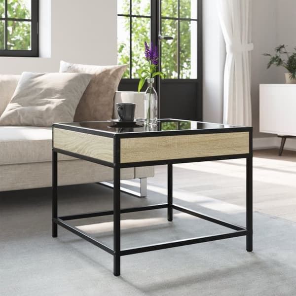 vidaXL sofabord med Infinity LED-lys 50x50x41 cm sonoma-eg
