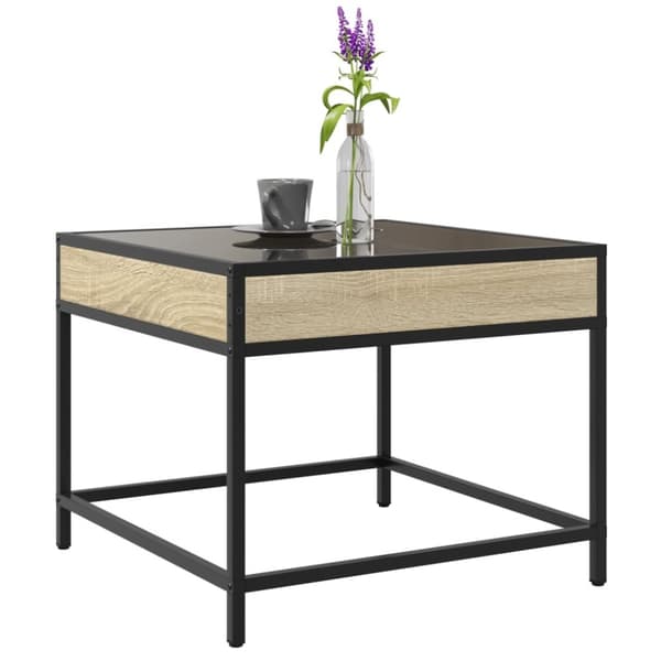 vidaXL sofabord med Infinity LED-lys 50x50x41 cm sonoma-eg