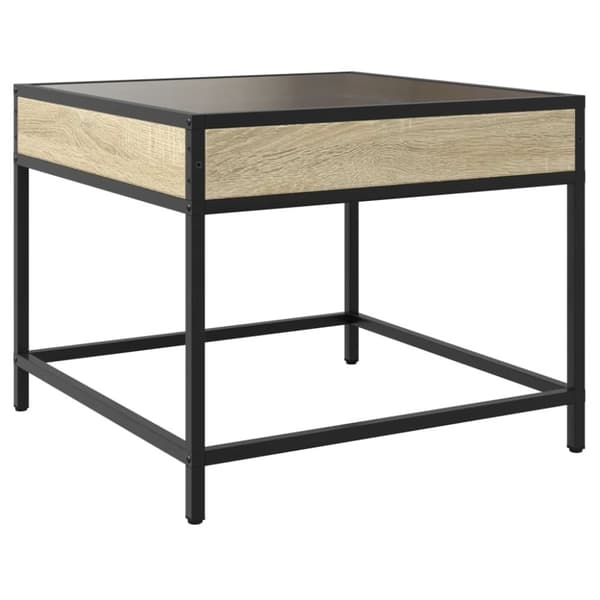 vidaXL sofabord med Infinity LED-lys 50x50x41 cm sonoma-eg