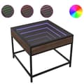 Pikkukuva 3 / 11: vidaXL sohvapöytä Infinity LED-valoilla ruskea tammi 50x50x41 cm