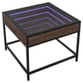Pikkukuva 4 / 11: vidaXL sohvapöytä Infinity LED-valoilla ruskea tammi 50x50x41 cm