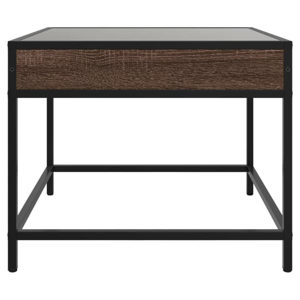 vidaXL sohvapöytä Infinity LED-valoilla ruskea tammi 50x50x41 cm