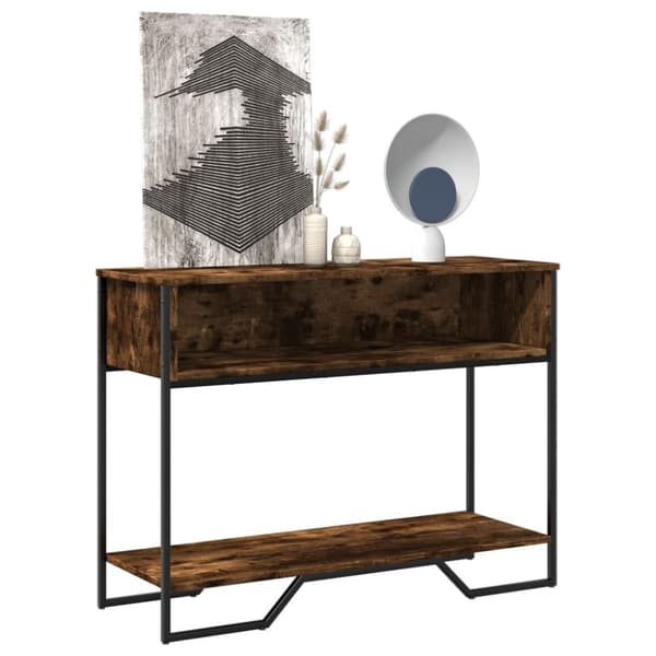 vidaXL konsolbord 100x35x74,5 cm konstrueret træ røget egetræsfarve