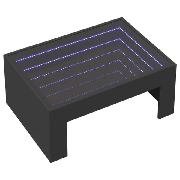 vidaXL sofabord med Infinity LED-lys 70x50x30 cm sort