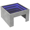 Miniatyrbillede 4 af 11: vidaXL sofabord med Infinity LED-lys 50x50x30 cm betongrå