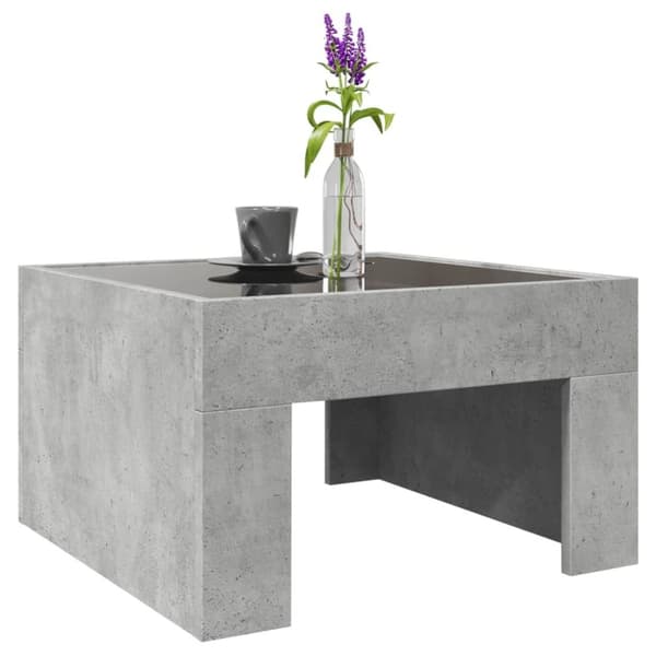 vidaXL sofabord med Infinity LED-lys 50x50x30 cm betongrå