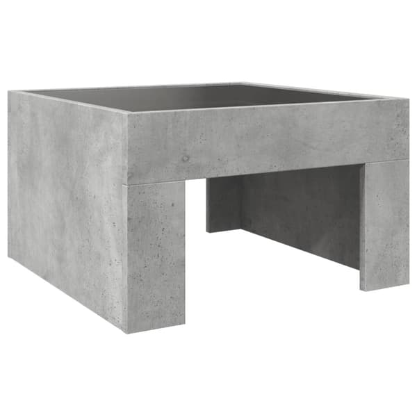 vidaXL sofabord med Infinity LED-lys 50x50x30 cm betongrå