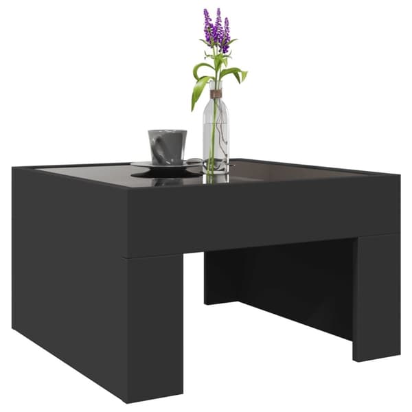 vidaXL sofabord med Infinity LED-lys 50x50x30 cm sort