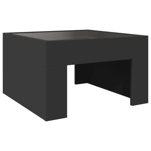 vidaXL sofabord med Infinity LED-lys 50x50x30 cm sort