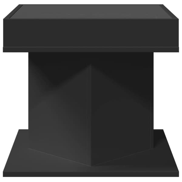 vidaXL sofabord med LED-lys 50x50x45 cm konstrueret træ sort