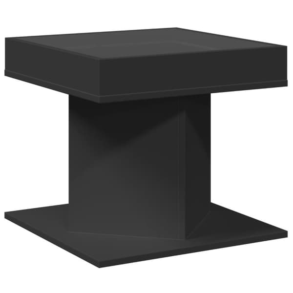 vidaXL sofabord med LED-lys 50x50x45 cm konstrueret træ sort