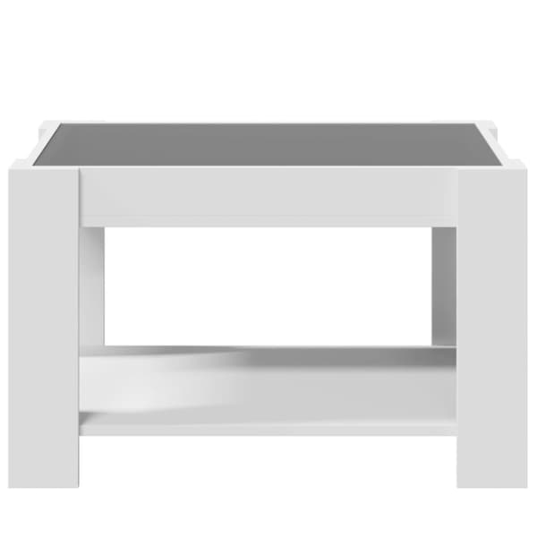 vidaXL Salongbord med LED hvit 73x53x45 cm konstruert tre