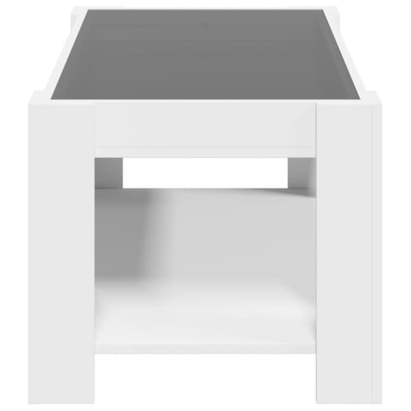 vidaXL Soffbord med LEDs vit 93x53x45 cm konstruerat trä