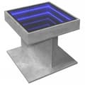 Miniatyrbild 4 av 11: vidaXL Soffbord med LEDs betonggrå 50x50x45 cm konstruerat trä