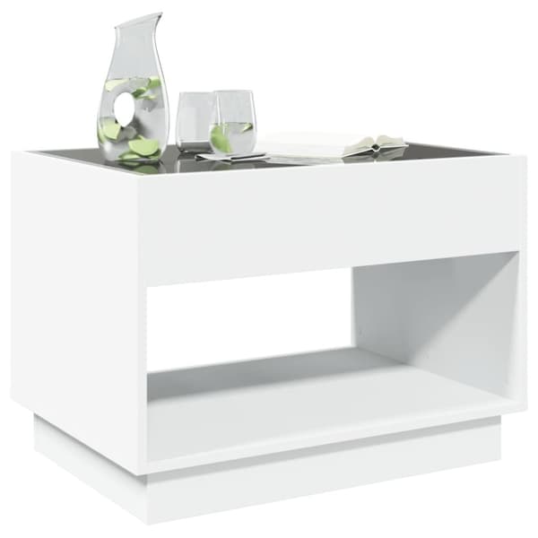 vidaXL Salongbord med Infinity LED hvit 70x50x50 cm