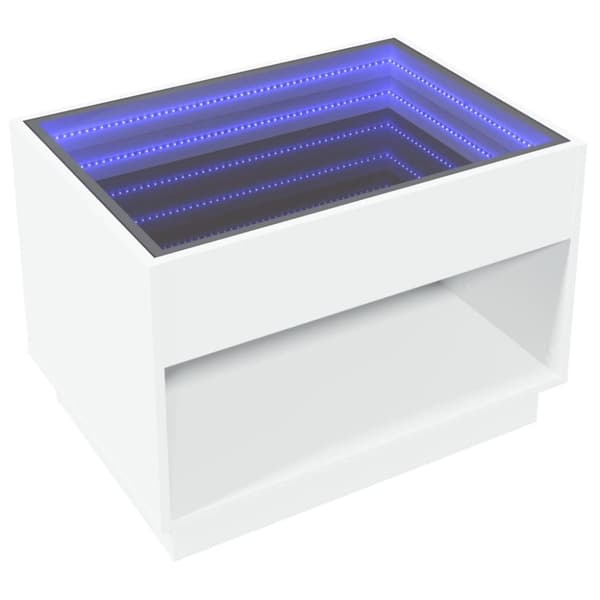 vidaXL Salongbord med Infinity LED hvit 70x50x50 cm